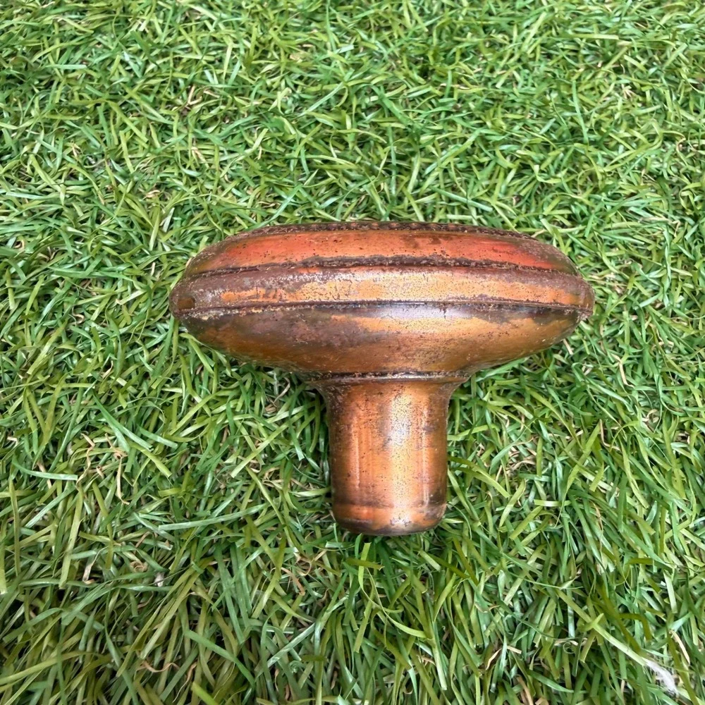 Antique‎ Oval Beaded Doorknob Ornate Brass Metal Door Handle Hardware